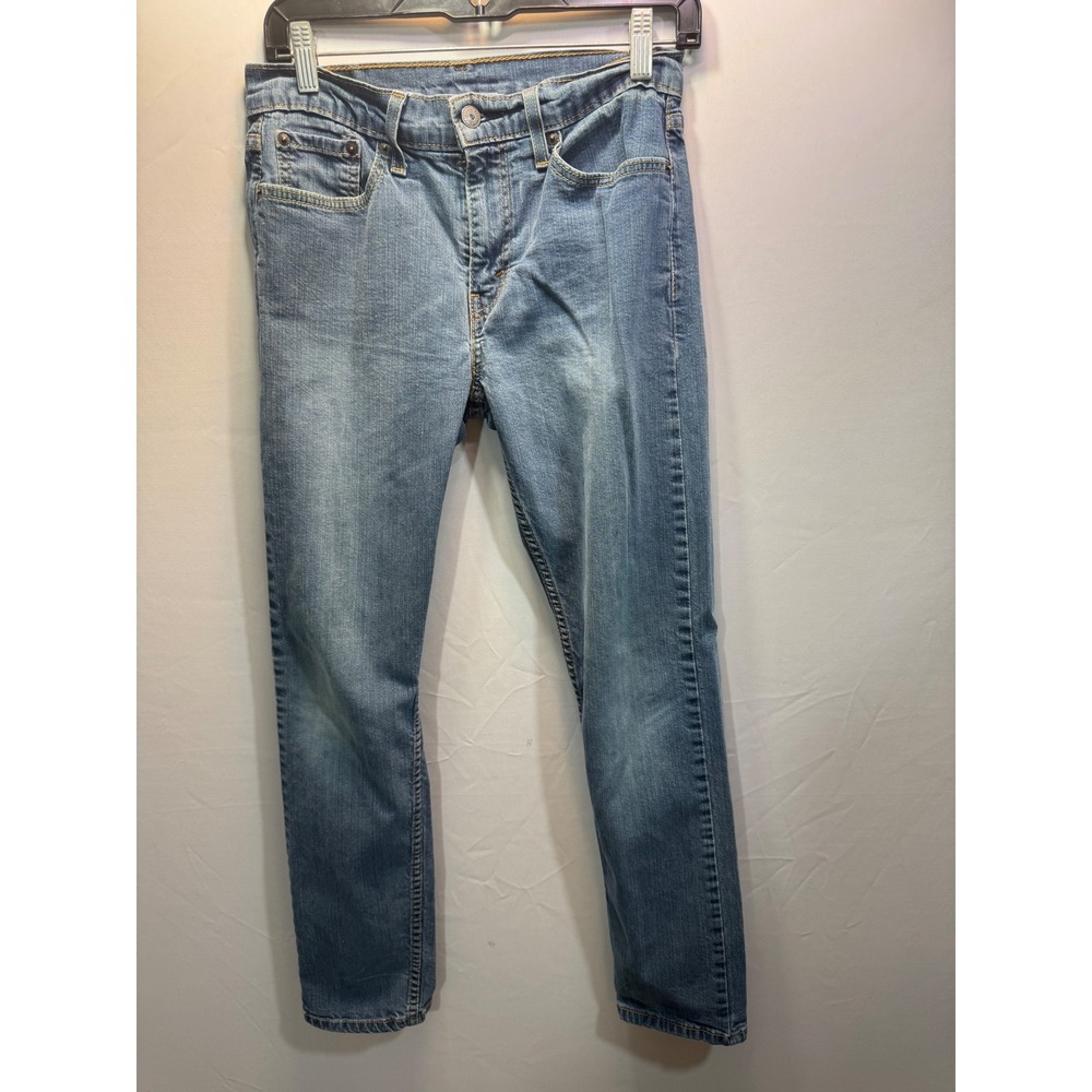 Levi Straight Medium Wash Blue Denim Jeans Classic 5-Pocket Casual Pants 29x32